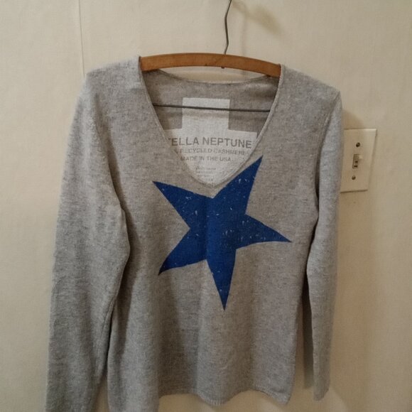Stella Neptune Cashmere Sweater USA Star Print Rock Sz S - measurements - Picture 5 of 7